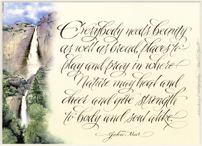 J.Muir Quote-Yosemite Falls